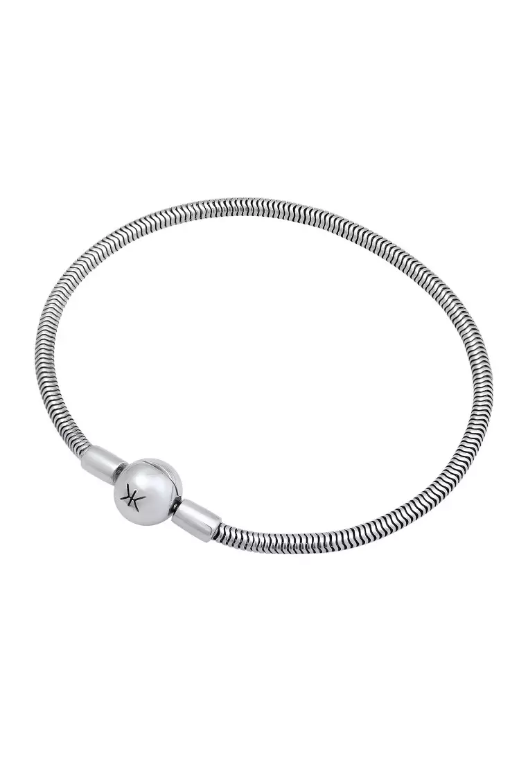 EXCLUSIVE Gelang Perhiasan Perak 925 Pria Vintage Clip Clasp Snake Chain