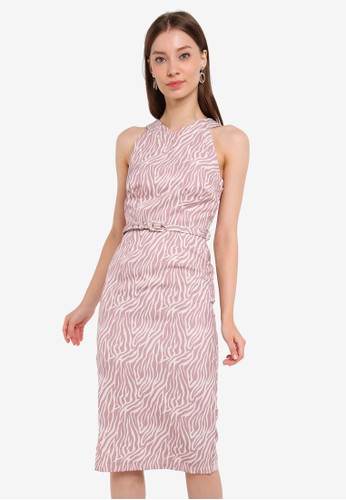 Jual Paper Dolls Zebra V Halterneck Midi Dress Original Zalora