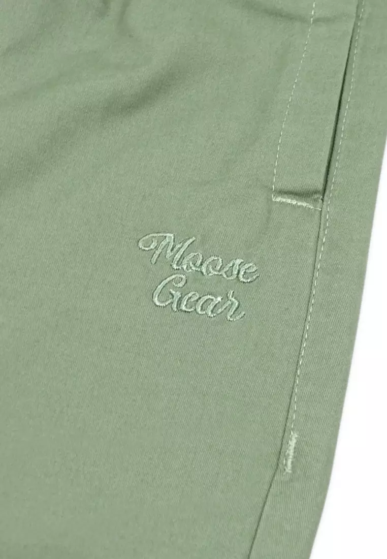 Boys Twill Jogger Pants with Embroidery Details