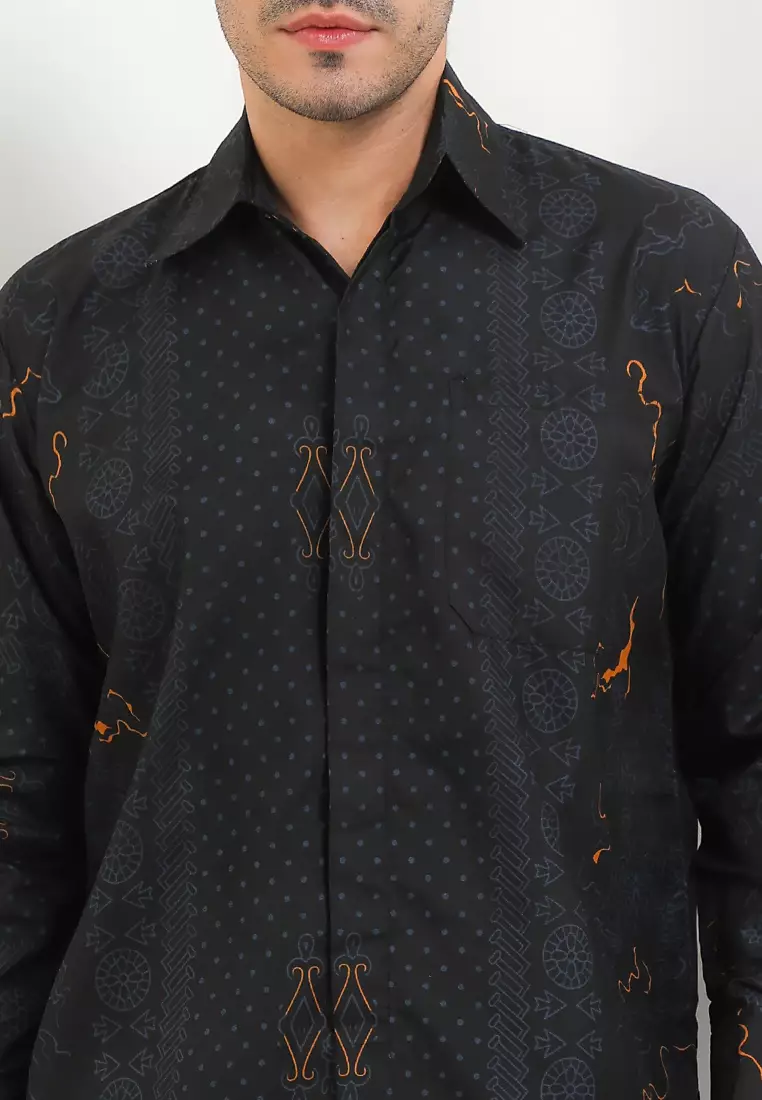 Ethnic Kemeja Batik Exclusive Premium Pria Casual Modern Lengan Panjang