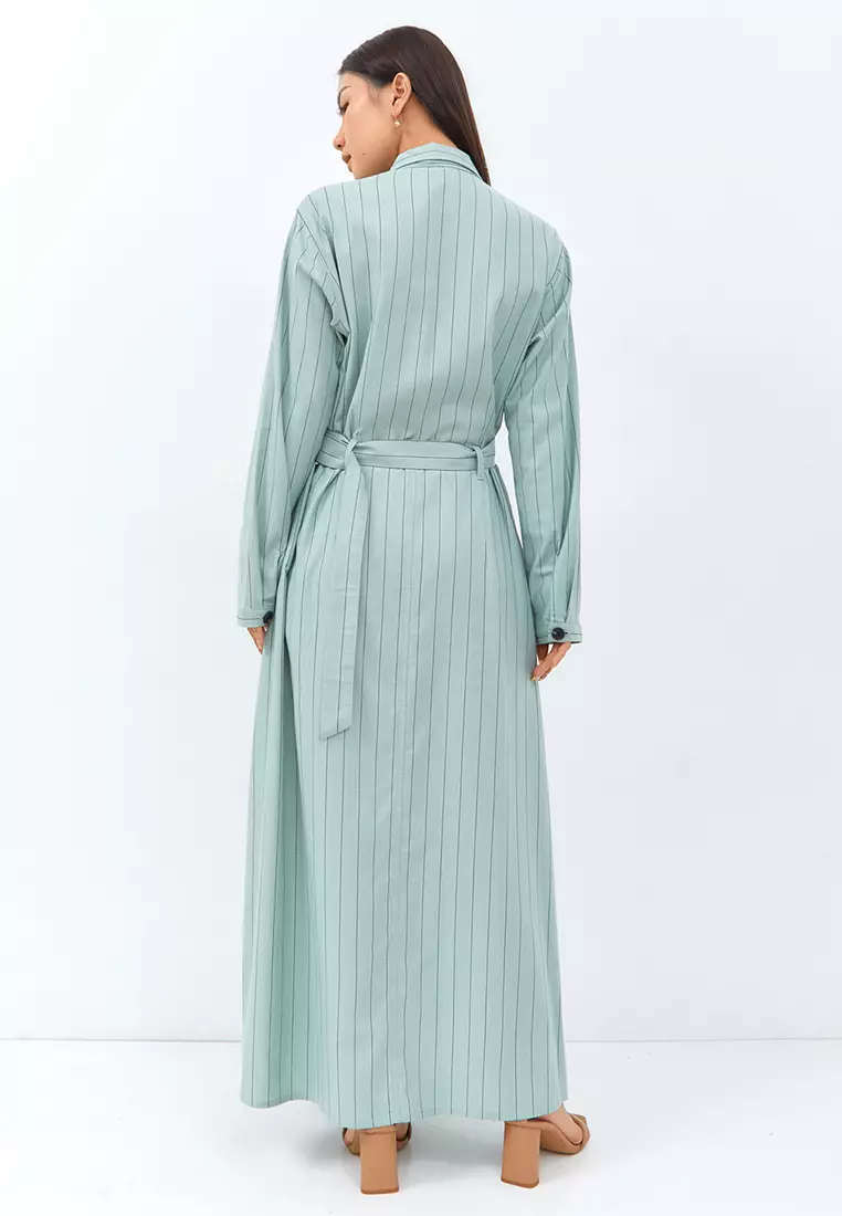 C2 Tulcea Green Dress Wanita