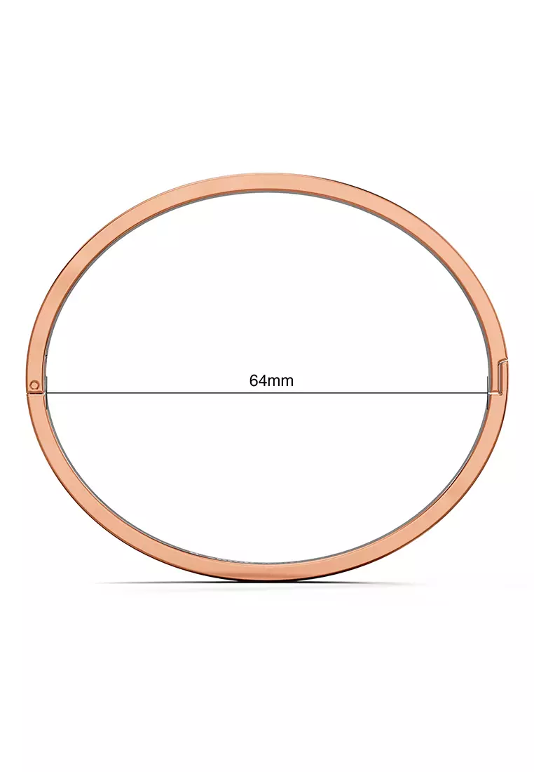 Carrie Stainless Steel Bangle in Rose Gold - 64mm