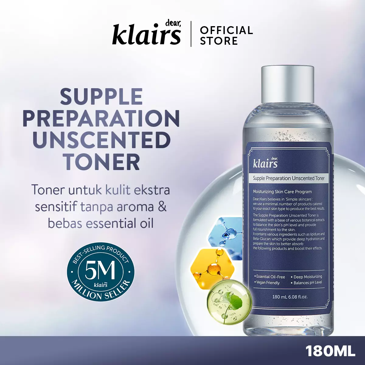 Dear Klairs Supple Preparation Unscented Toner 180ml