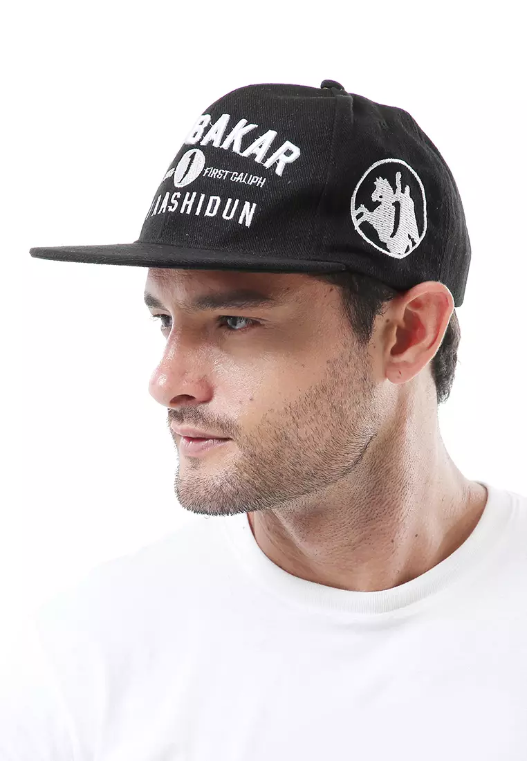 Bryan Aksesoris Fashion Topi Snapback Pria Bordir ABU BAKAR Material Rafel ORIGINAL - Black