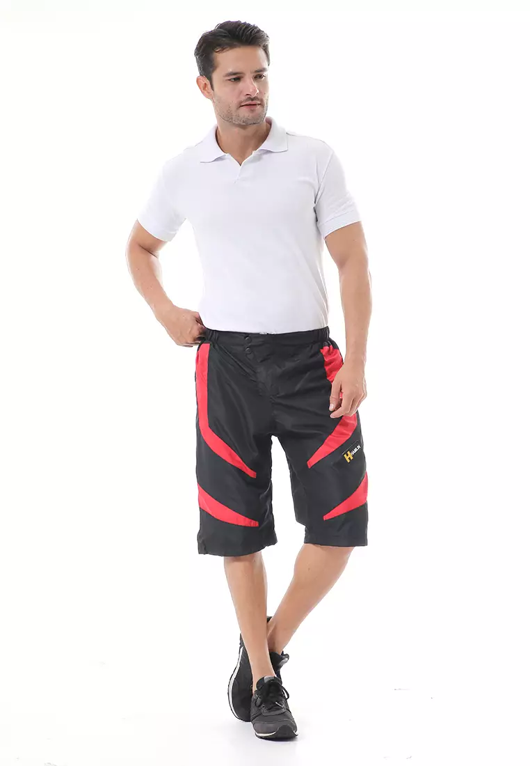 Grissham Celana Pendek Pria Waterproof Short Pants Kasual Comportable Material Parasut ORIGINAL - Black