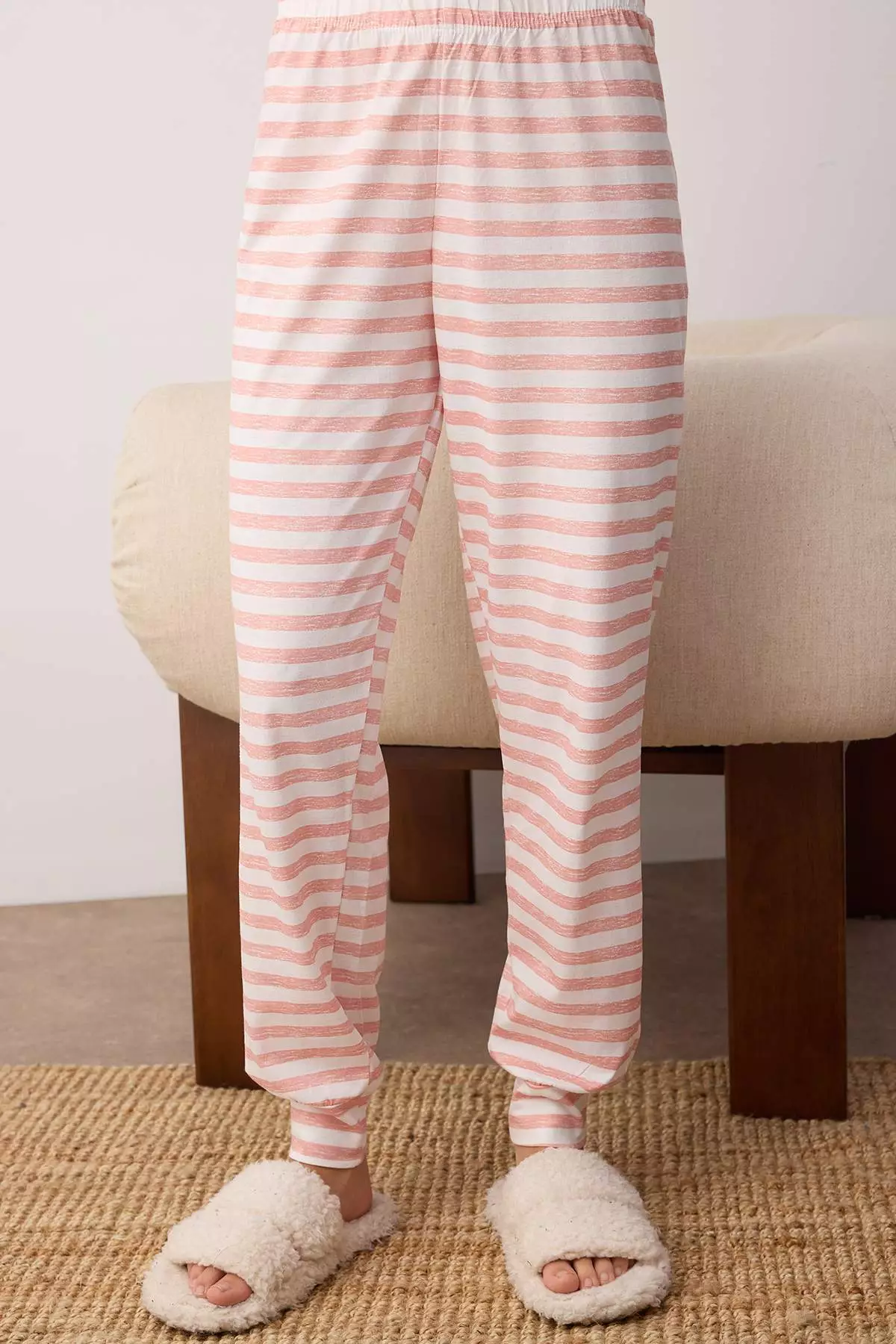 Pink 100% Cotton Teddy Bear Knitted Pajama Set Thmaw21Pt0302