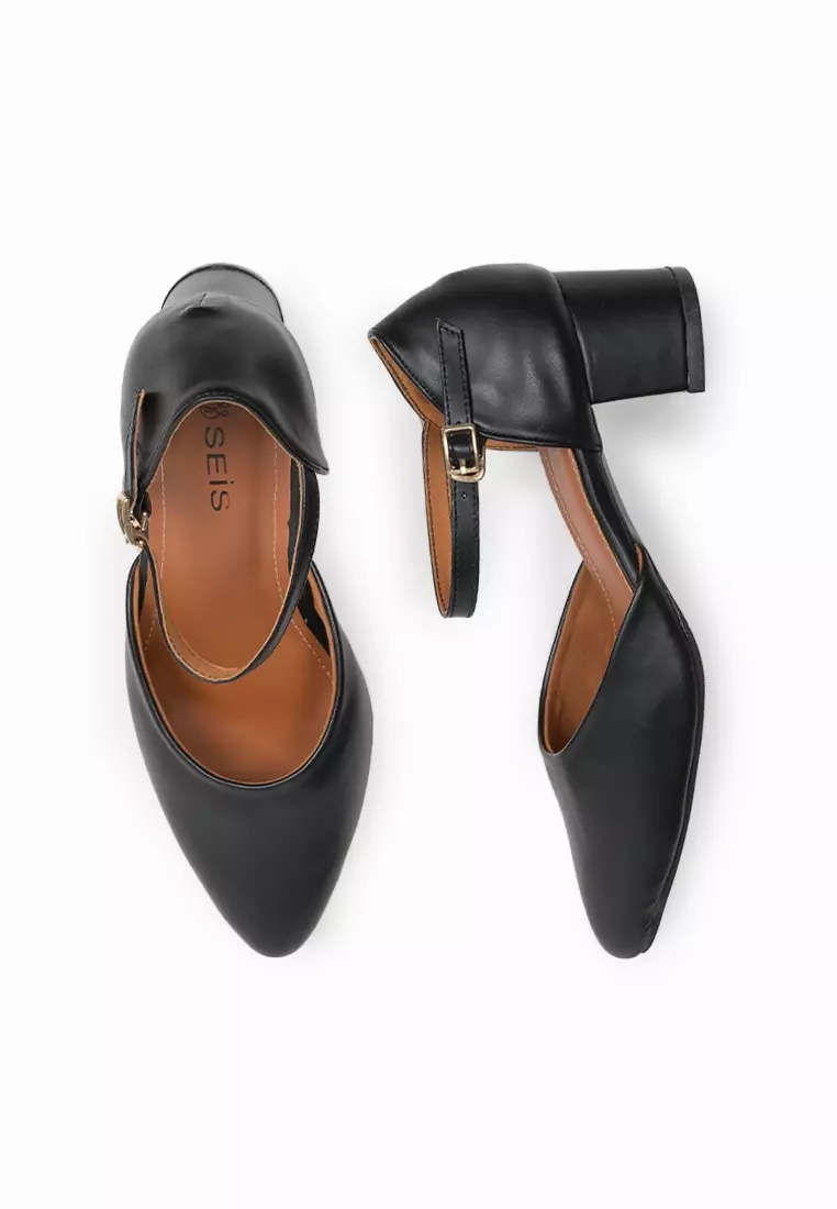 Seis Jeslin Sepatu Heels Wanita 5 cm-BLACK