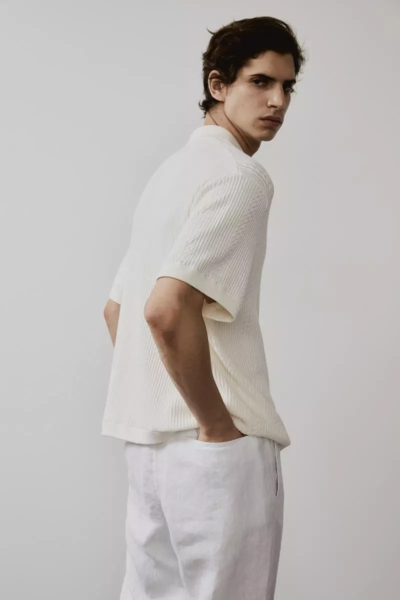 H&m white linen trousers clearance