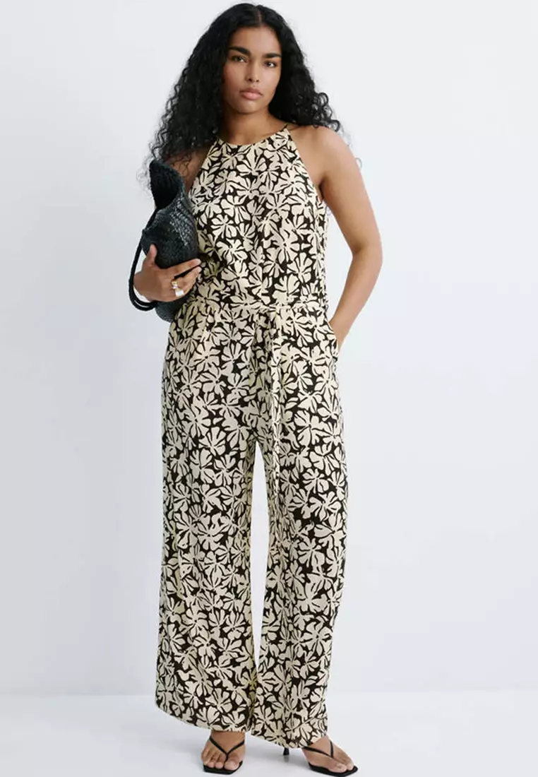 Floral Print Jumpsuit With Belt