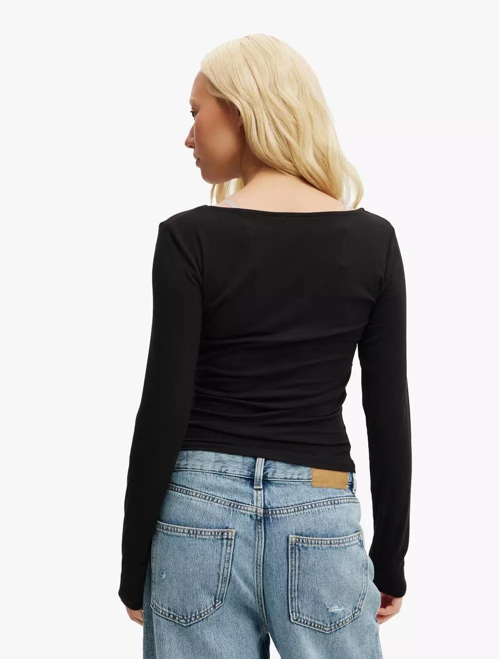 Cotton On - L/S TOPS - Sunday Boat Neck Long Sleeve Top - BLACK