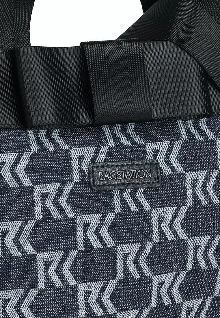 Denim Fabric Convertible Top Handle Bag