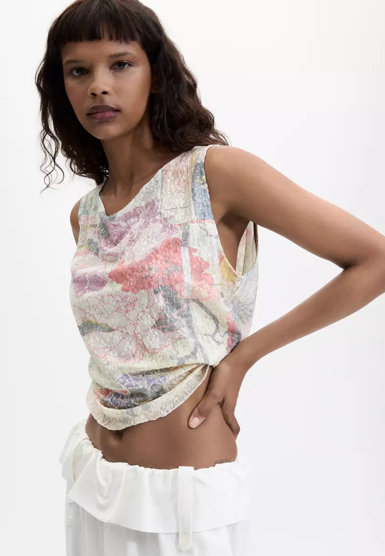 Printed Sleeveless T-Shirt