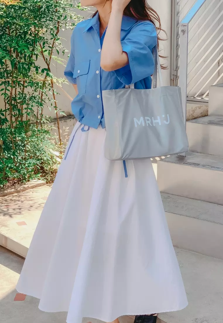 BONA Nylon Shoulder Bag Silver