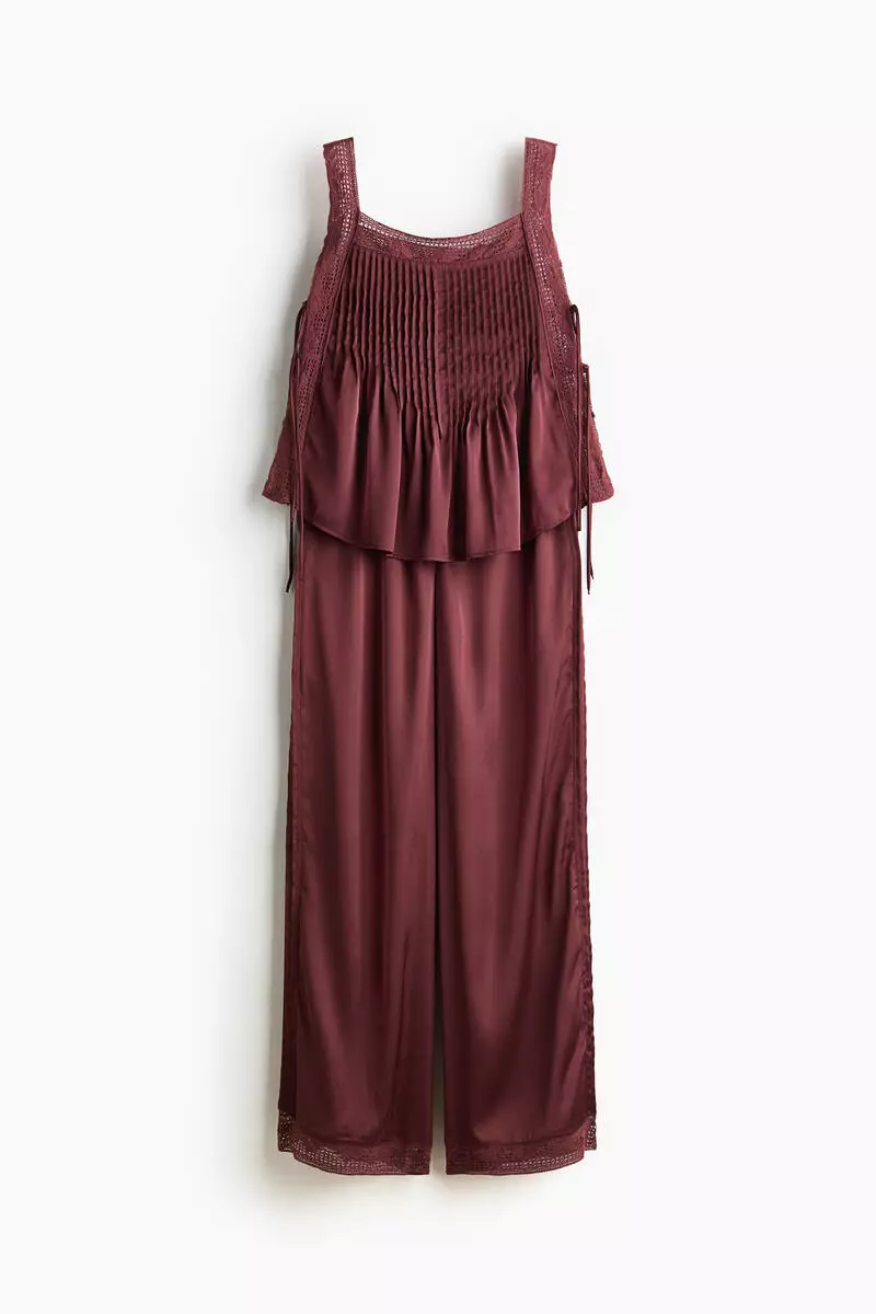 Pintucked satin pyjamas
