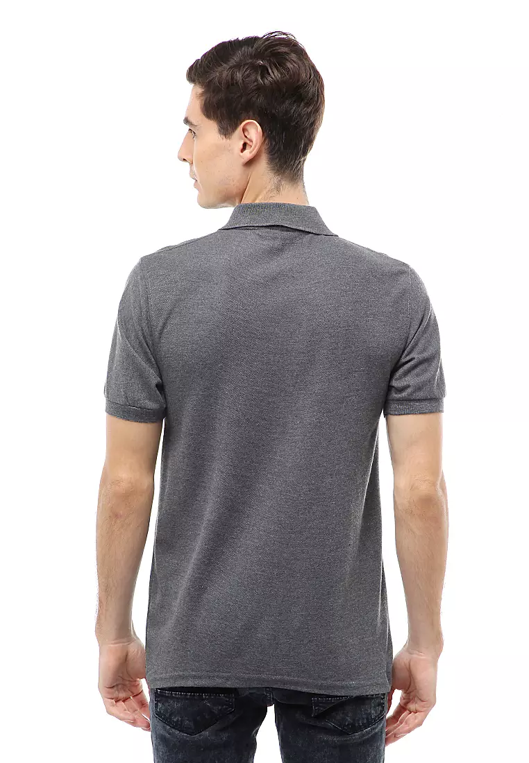 Jack Atasan Formal Pria T-Shirt Kaos Polo Polos Lengan Pendek Material Cotton ORIGINAL - Dark Gray