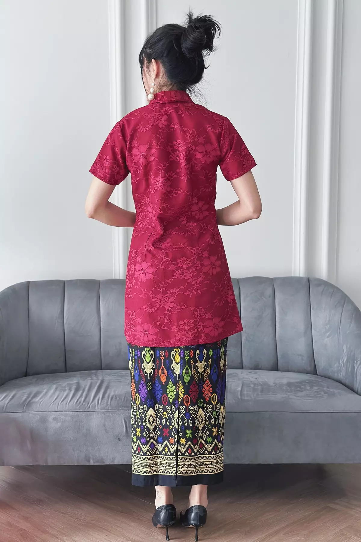 Chandani Maroon Kebaya Panjang