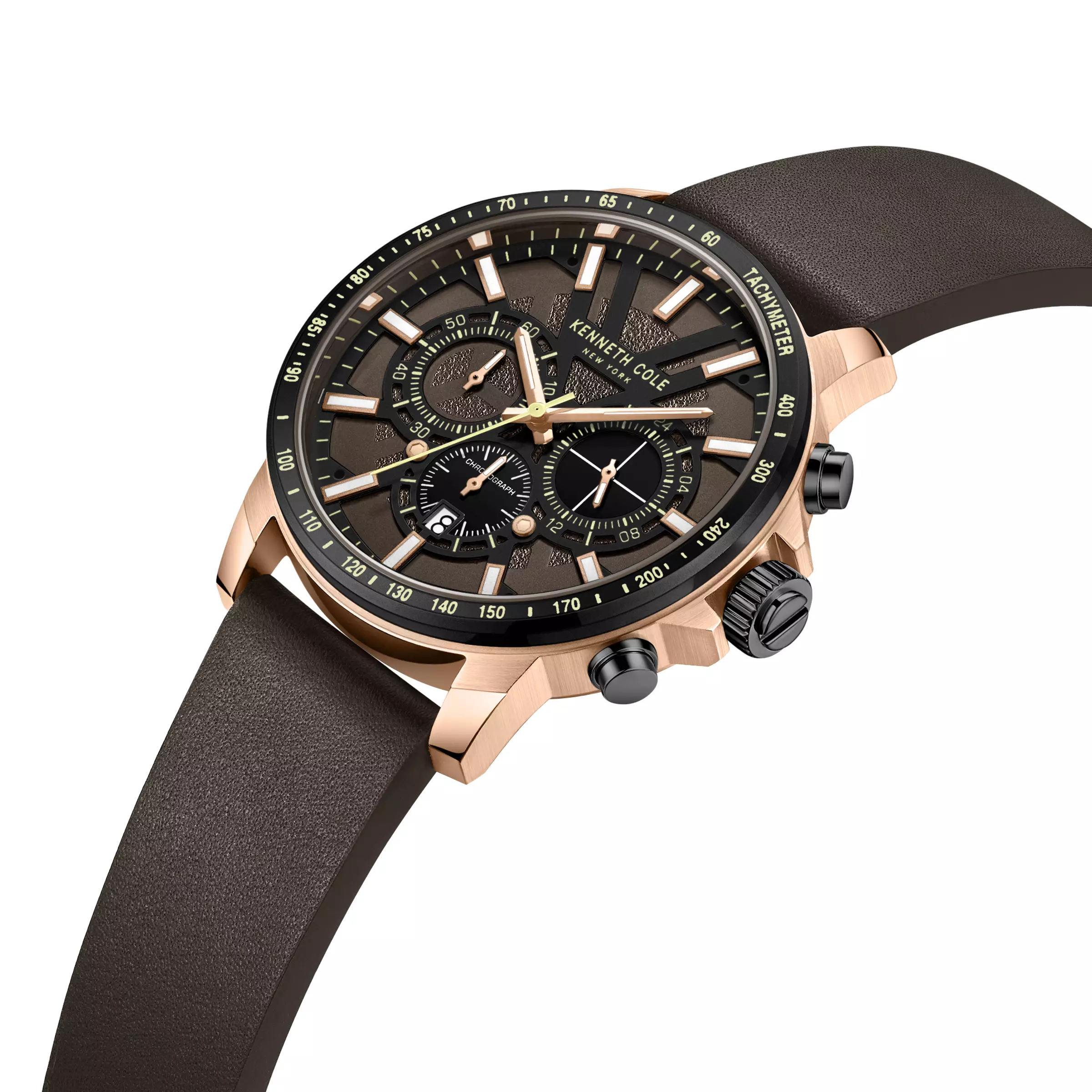 Jam Tangan Pria Kenneth Cole Brown KCWGC2234804 Original