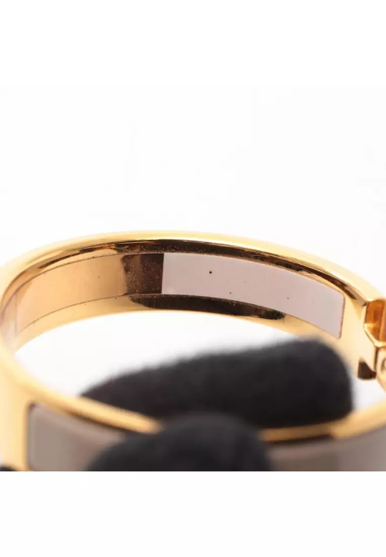Pre-Loved Hermès Click Cadena PM bangle GP gold beige