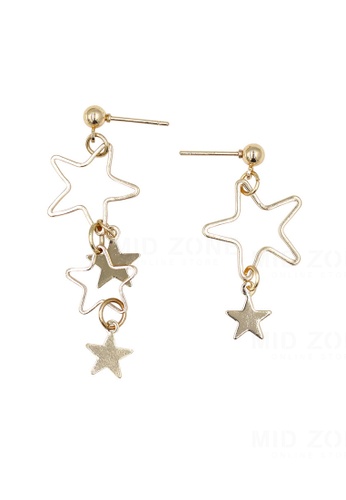 midzone gold MIDZONE Japanese Series Star Asymmetric Drop Earring - F20104-ER015 569A8ACF5A082BGS_1