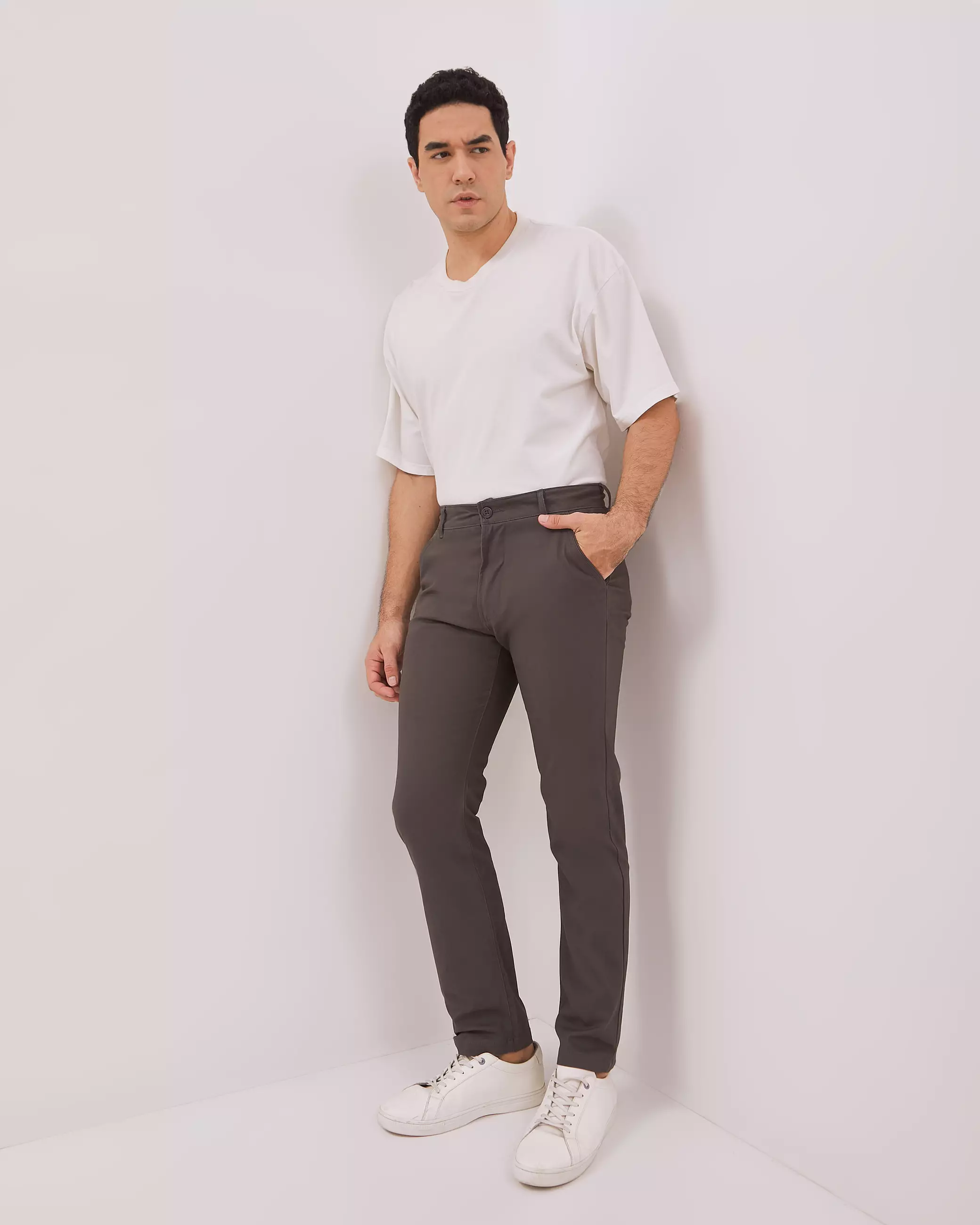 AMK Celana Chino Pria Panjang PT Jeno Lp Dark Grey