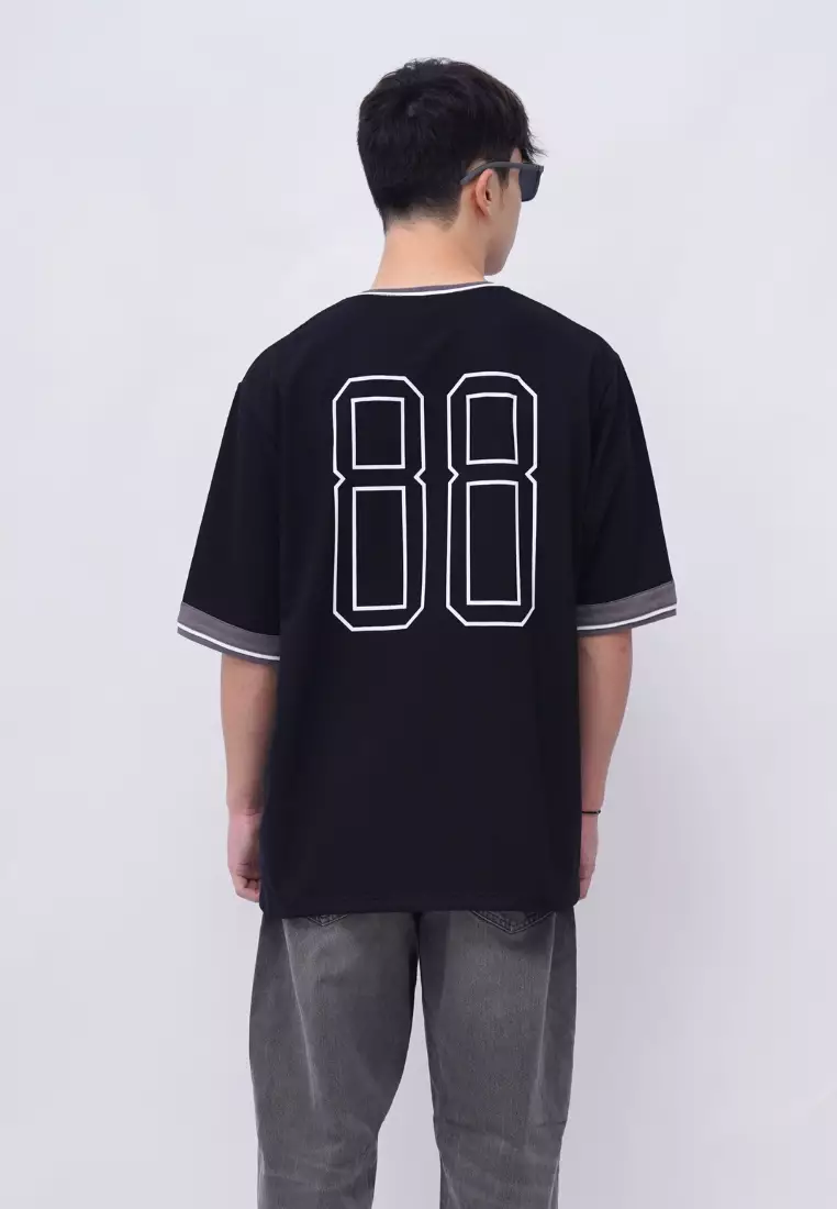 Ryusei Kaos Pria Boxy Oversize Home Run Black