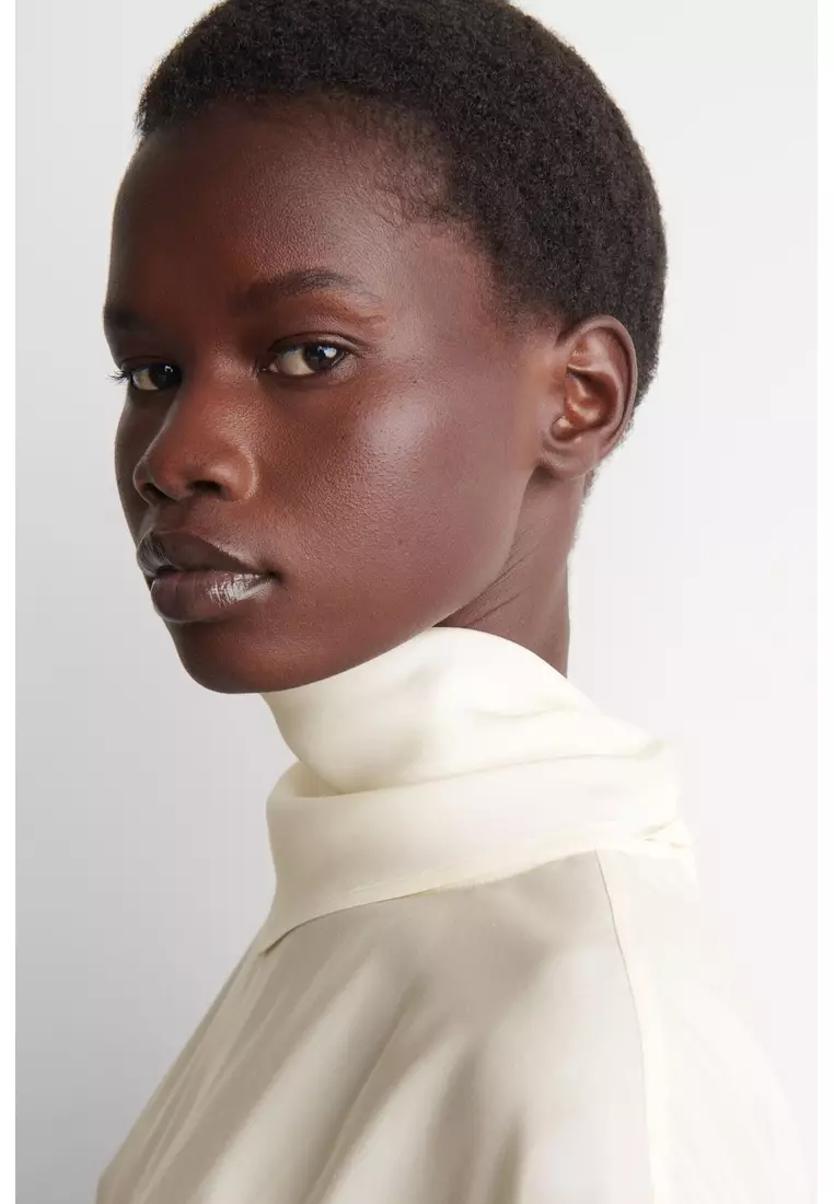 DRAPED SCARF-DETAIL TOP
