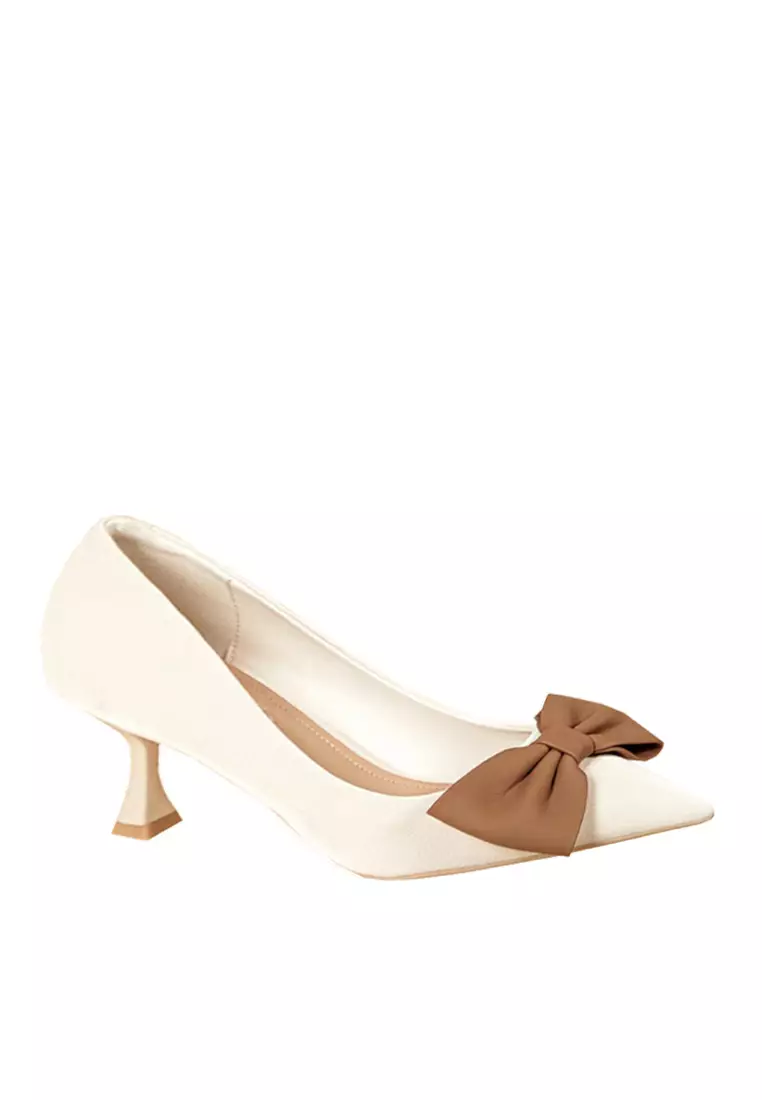 Discount on Twenty Eight Shoes  shoes - SKU: VANSA Color Block Bow High Heel Pumps VSW-H3351-15