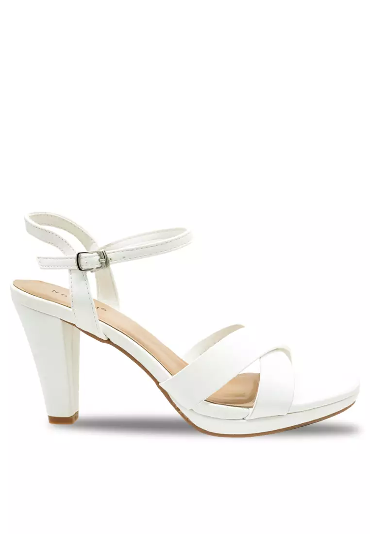 Discount on Noveni  shoes - SKU: Noveni Women Sling Back Faux Leather Strap Casual Heels - 240190157