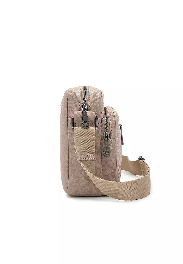 Men's Sling Bag / Crossbody Bag - Beige