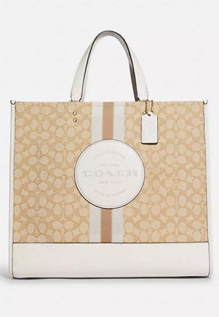 Dempsey tote in 2025 signature jacquard with patch