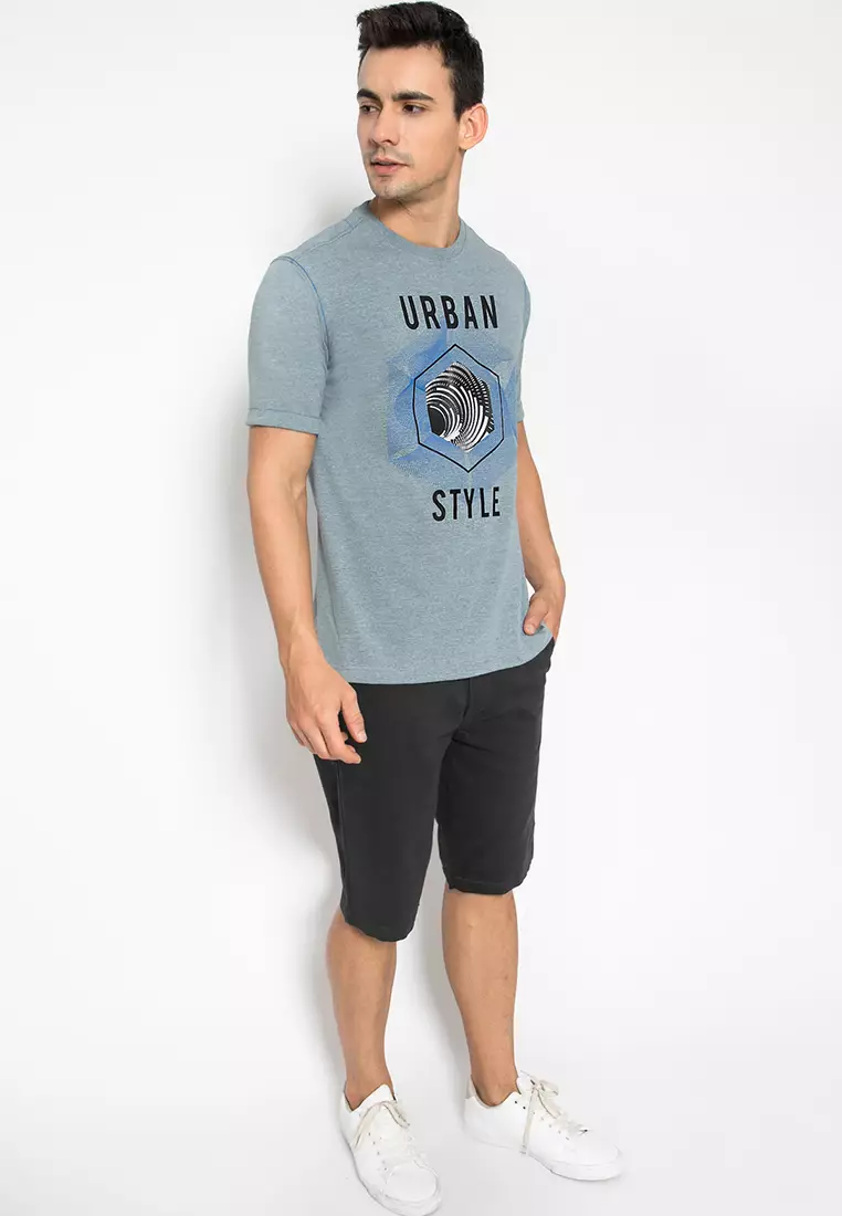 LGS - Celana Pendek Casual - Polos - Hitam - Pria - Regular Fit - CSS.514.S074.009.C