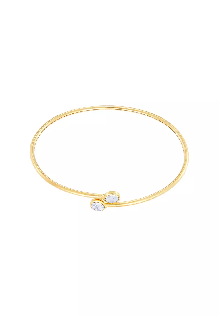 HABIB 585/14K Yellow and White Gold Bangle D01S005-X4