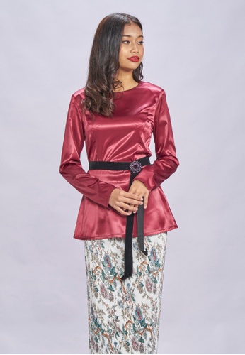 Buy Peplum Top & Pleated Skirt modern Baju Kurung from Loveaisyah in Multi only 399