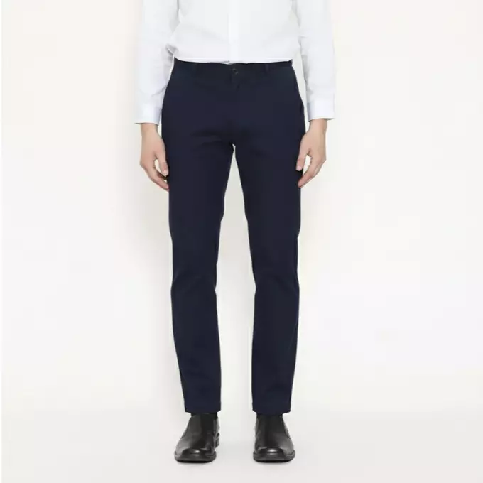 Schoeller Celana Panjang Chinos Pria Slim Fit Cotton Stretch Warna Navy – S.1-CCSF.-O10A-CTS-SF
