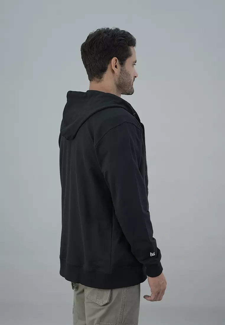 LGS Street - Jaket Hoodie Resleting - Motif Polos Hitam - SH.10.H027.003.C