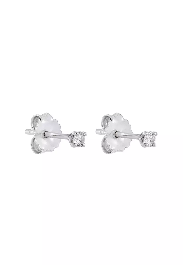 HABIB Round Diamond Earrings in 375/9K White Gold 457160623(WG)