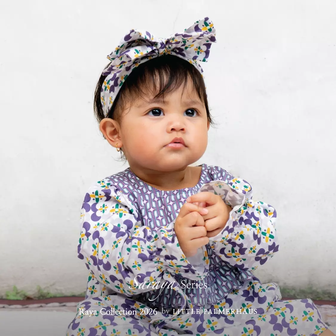Little Palmerhaus - Baju Lebaran 2026 - Saraya Baby Girl Gamis (Baju Gamis Bayi Usia 0-12 Bulan) Royal Purple