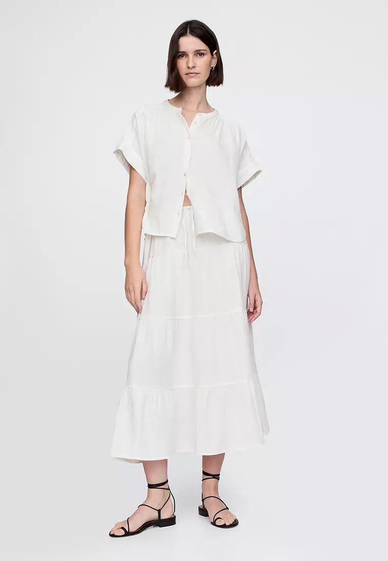 Crinkle Gauze Dolman Shirt