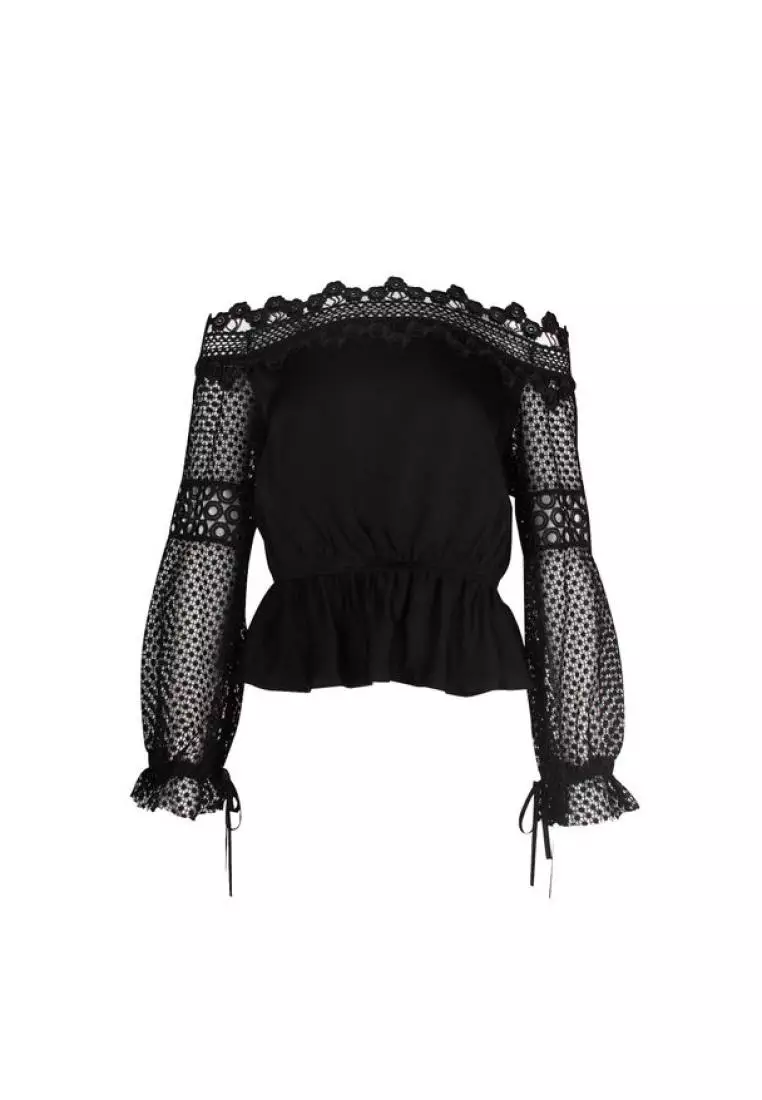 Self portrait off shoulder top 2025