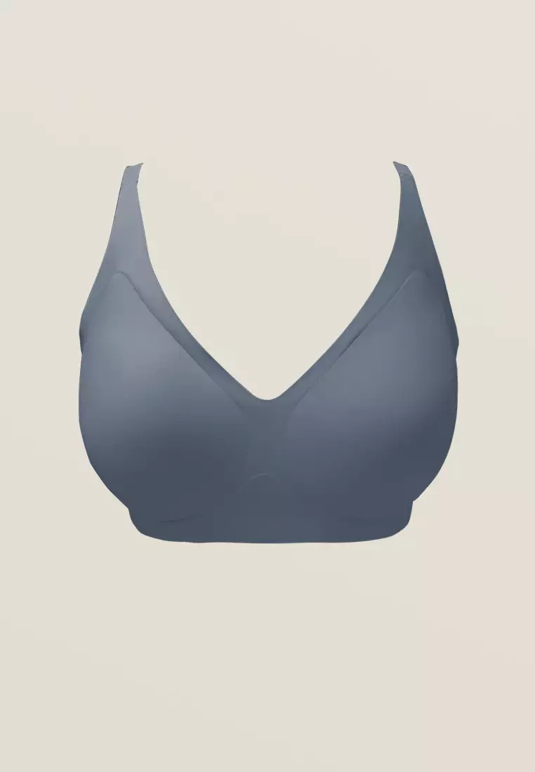 Next to Skin Ladies Seamless Heatpress Comfort Fit Soft Push Up Wireless NonWire Bra Kenzi 1pc (Turbulence)