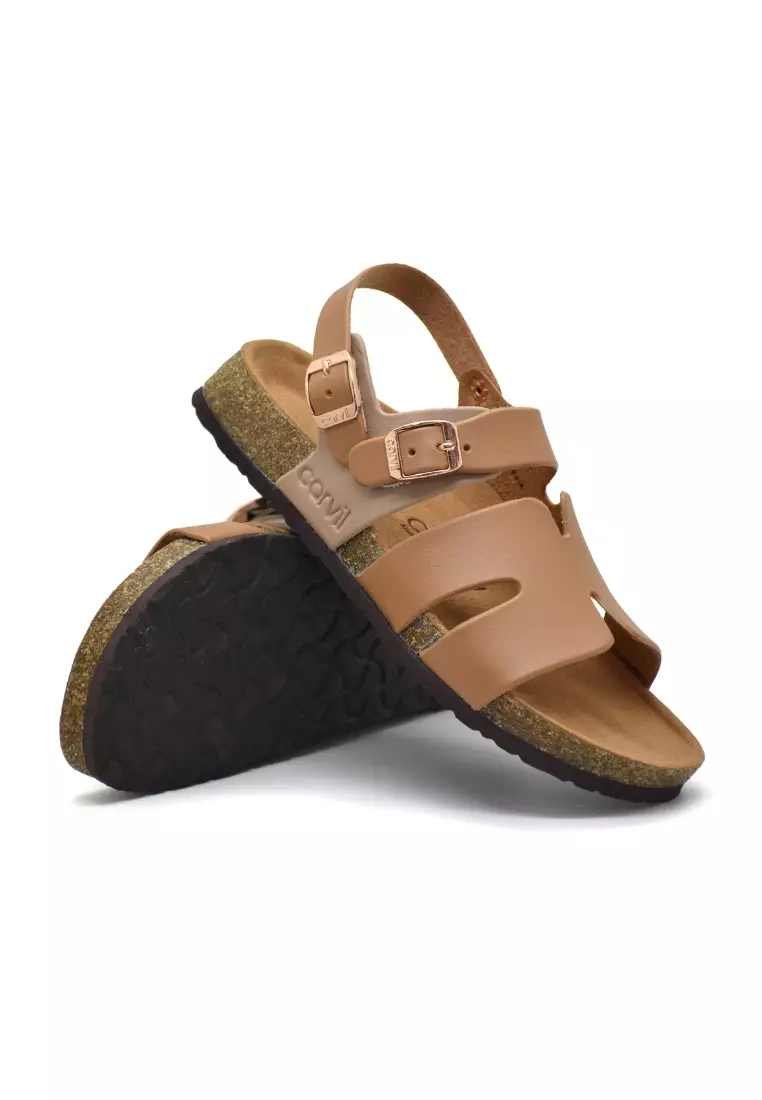 Carvil Sandal Wanita Scarlett-03 L Stone/Mocca