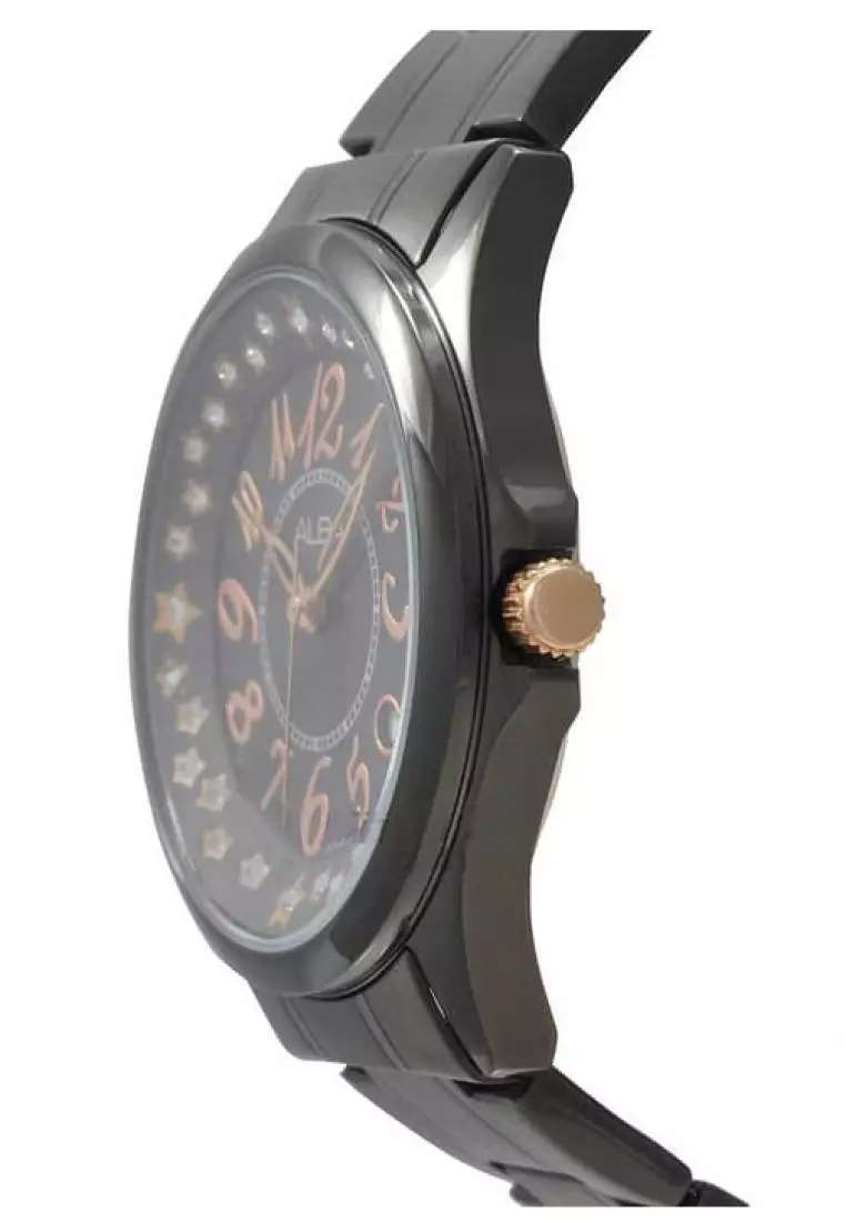 Jam Tangan Wanita Alba Ladies Original Garansi Resmi Strap Stainless Steel Black AG8217 AG8217X1 Black