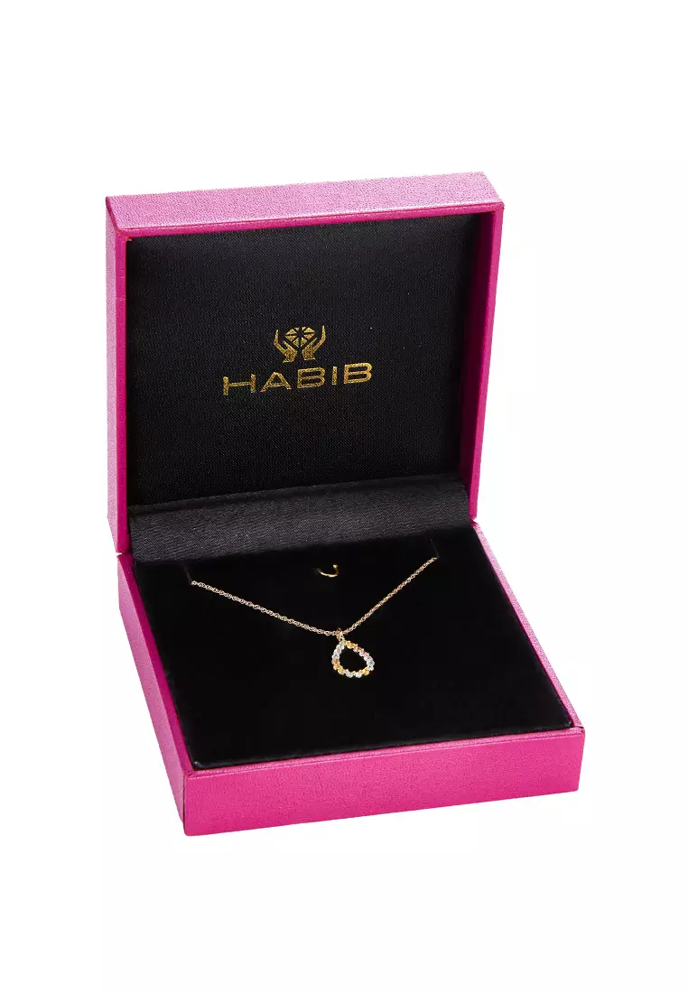 HABIB Multi-Coloured Gemstone Diamond Necklace in 375/9K Yellow Gold 558851121-MULTI