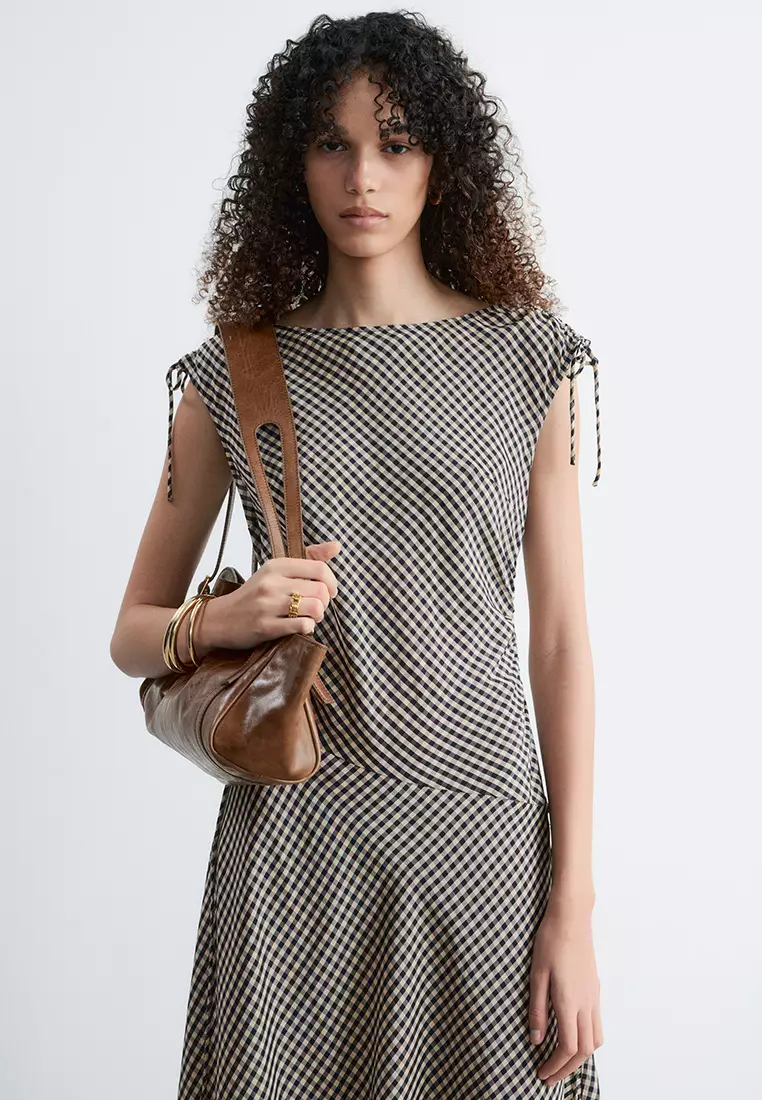 Asymmetric Draped Midi Dress