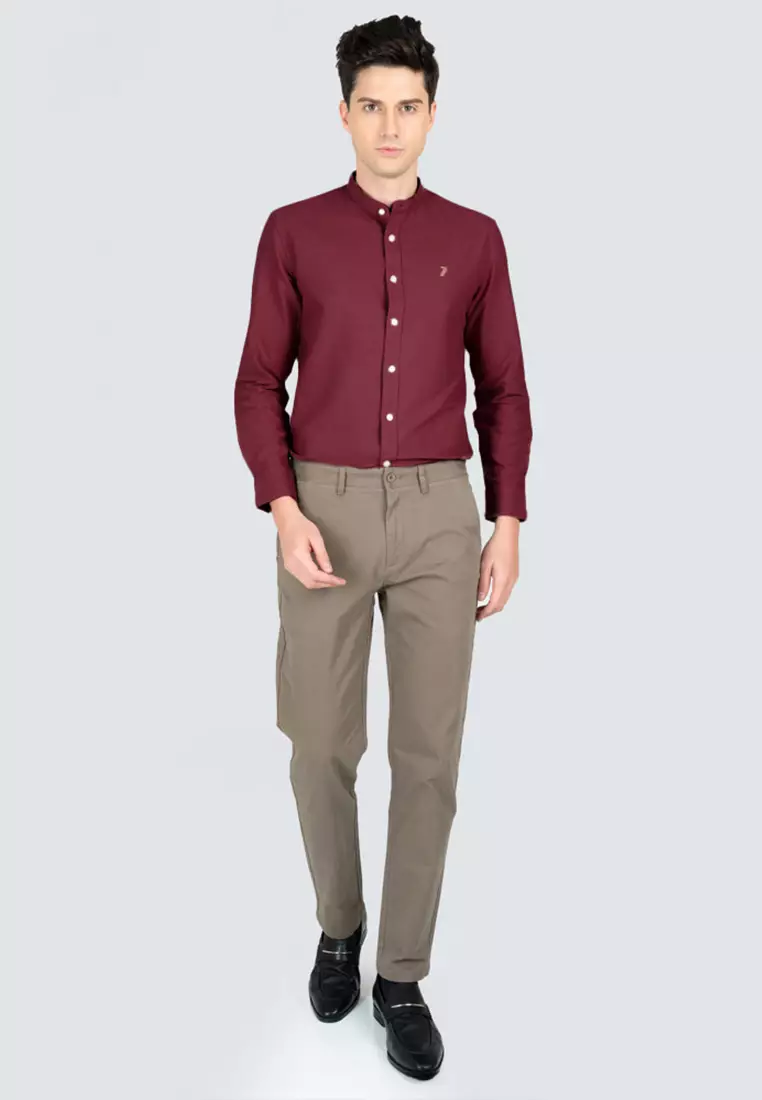 Polo Haus - Men’s Cotton Mix Signature Fit Mandarin Collar MBLSE002