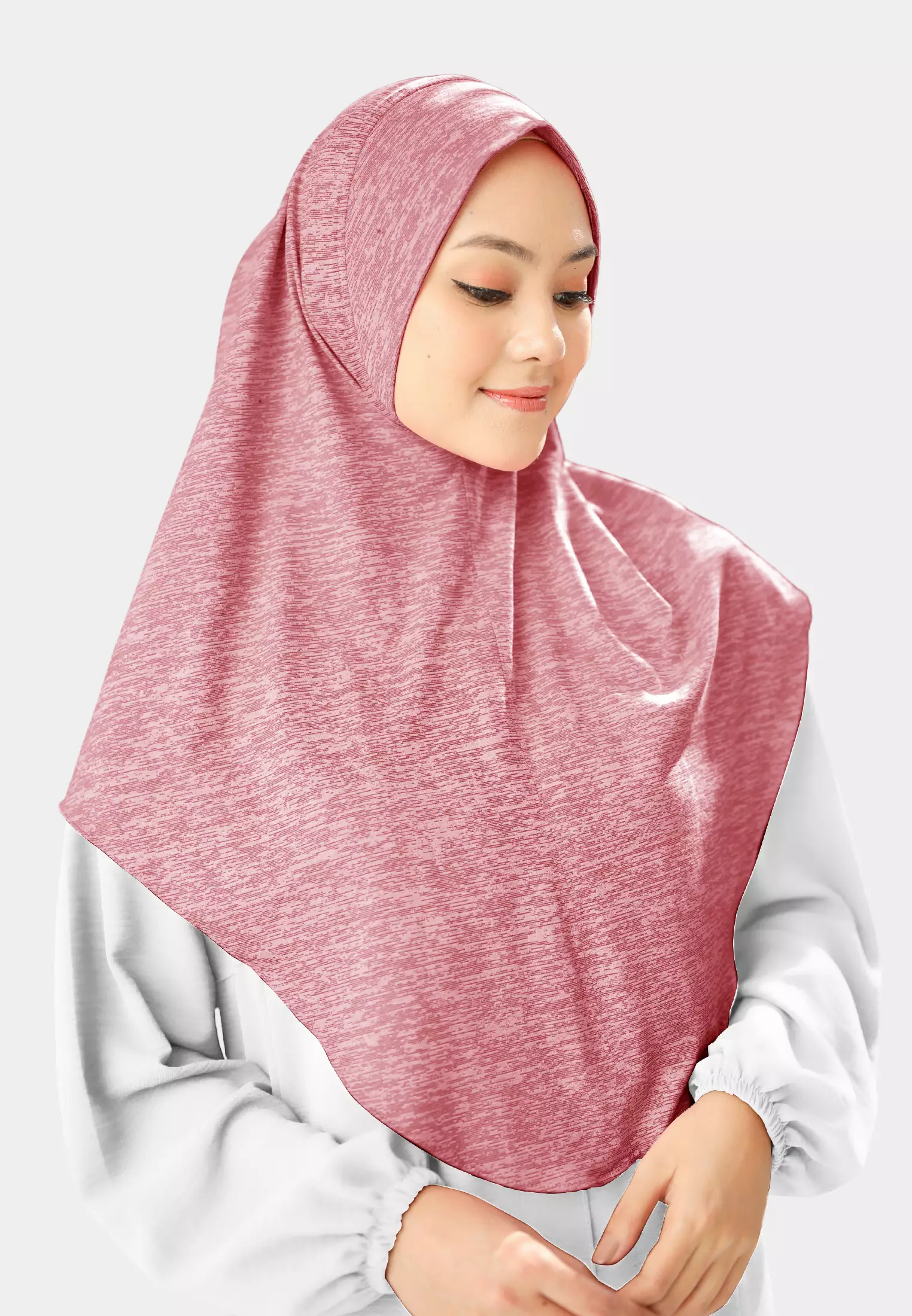 Cotton Bee - Gyra Instan | Bergo Jersey Tekstur - Sea Pink