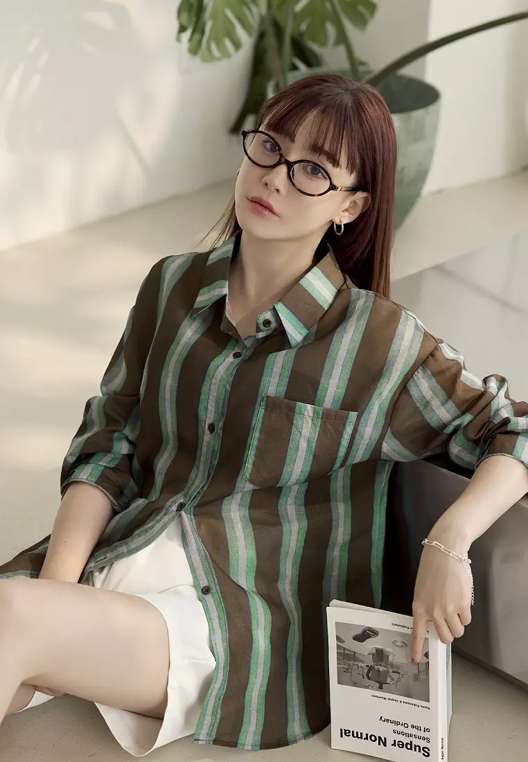 Stylish Striped Relaxed-Fit Shirt [AB20483]