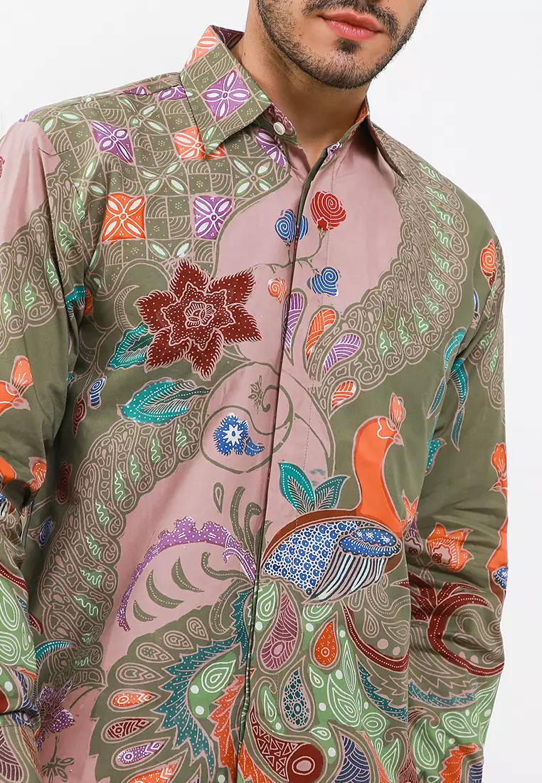 Numatya Kemeja Batik Tulis Premium Pria Casual Modern Lengan Panjang
