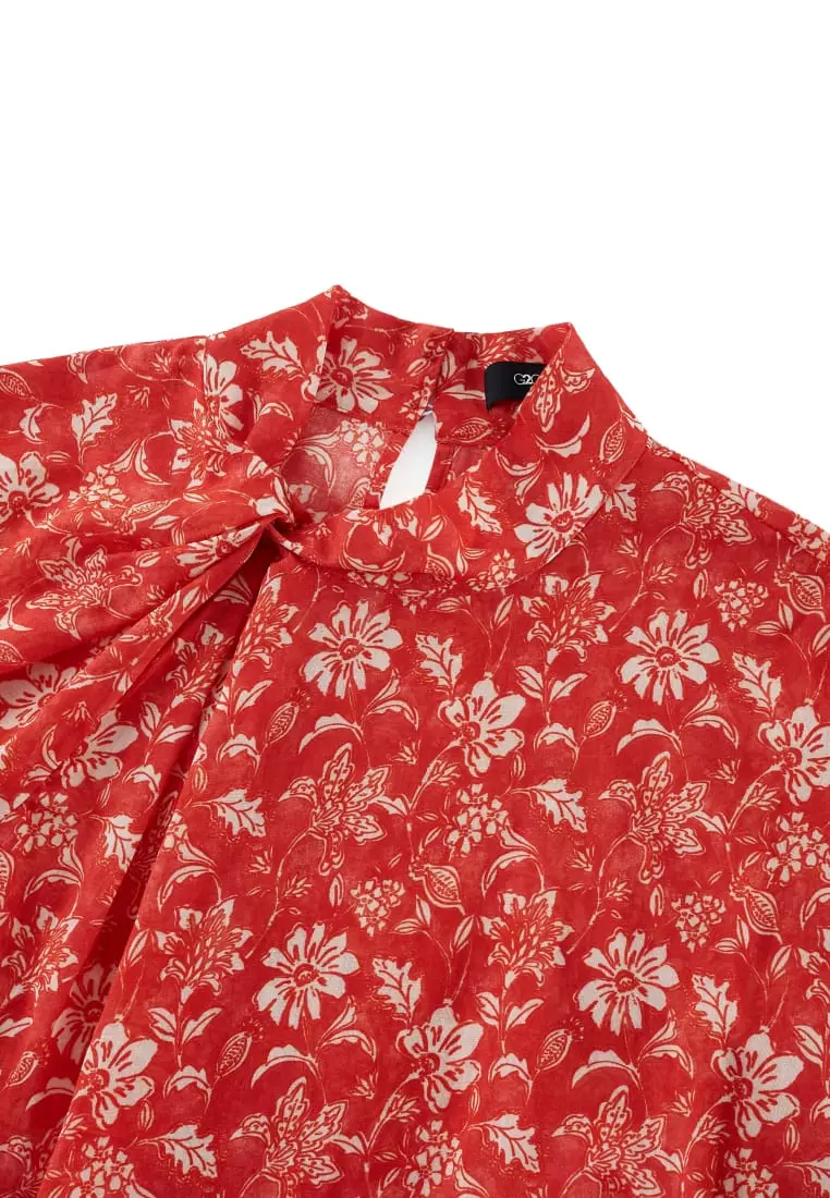 G2000 Tie-Neck Floral Print Blouse