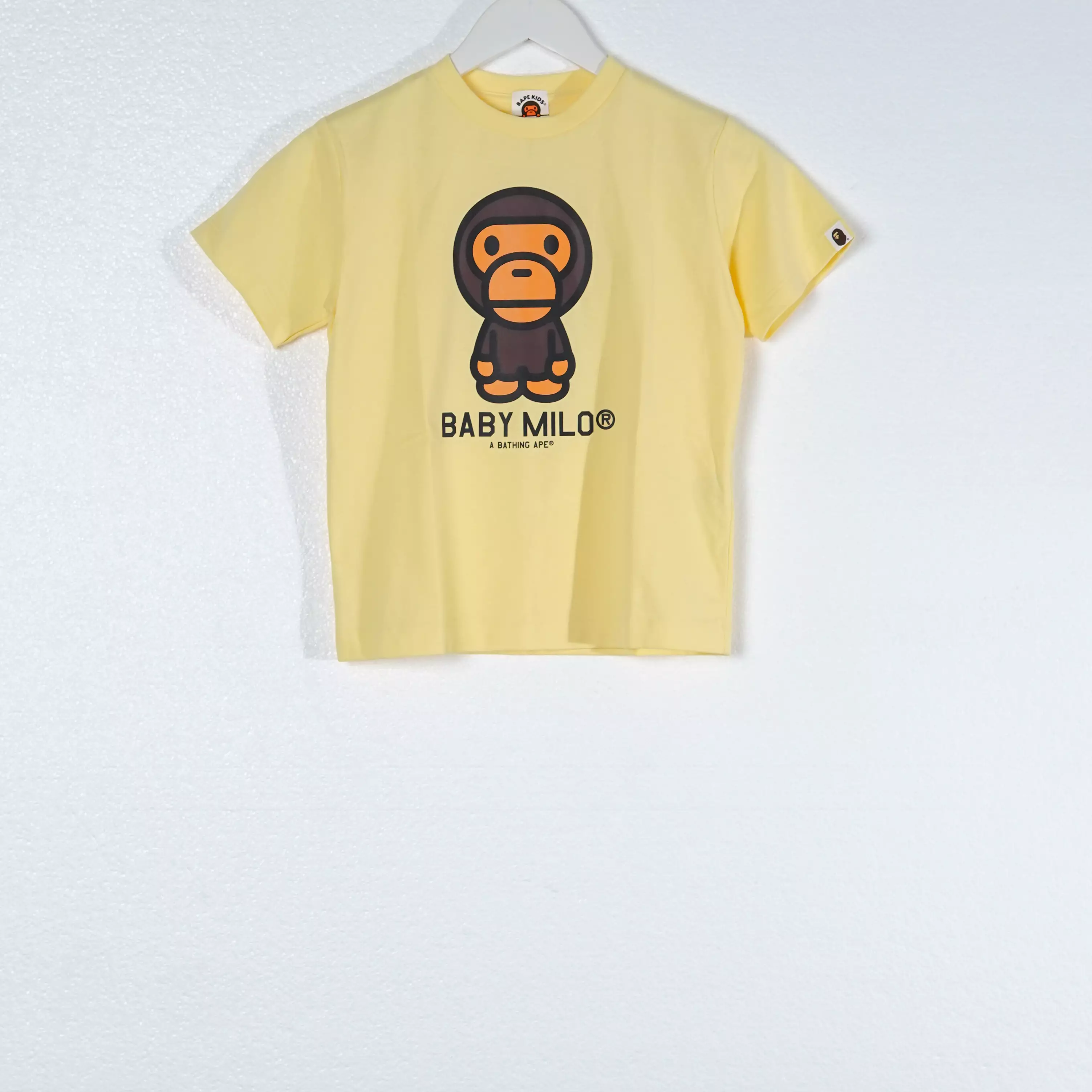 Kaos BAPE X BABY MILO BASIC LIGHT YELLOW TSHIRT KIDS 100% ORIGINAL